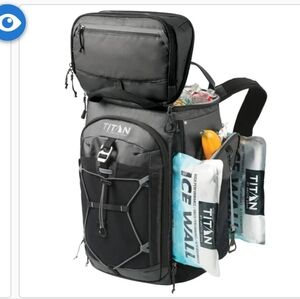 Titan Deep Freeze 26 Can Backpack Cooler, Black, New